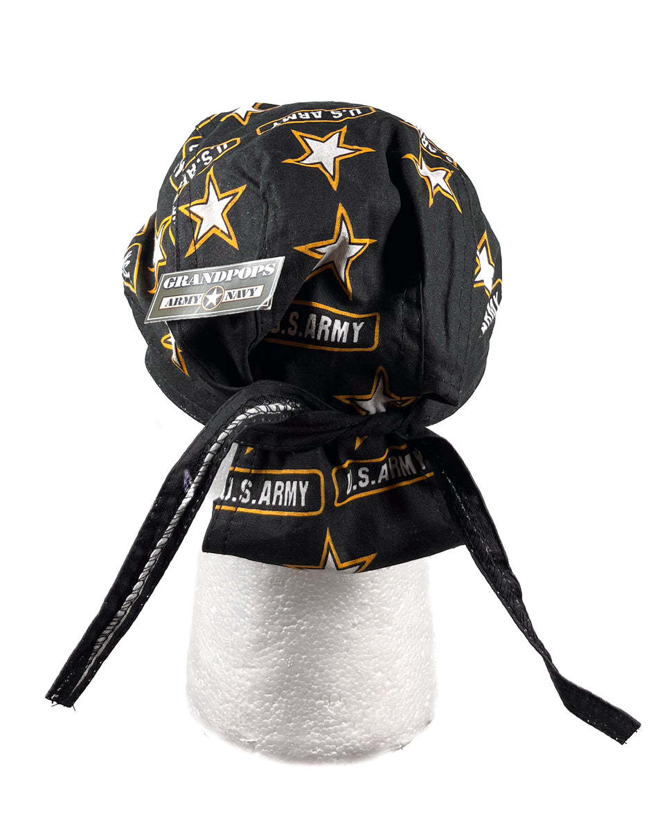 Black Army 100% Cotton Durag Head Wrap – GRANDPOPSARMYNAVY