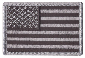 Black & Silver American Flag Iron On/Sew Patch