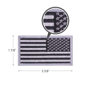Black & Silver Reverse American Flag Hook & Loop Patch