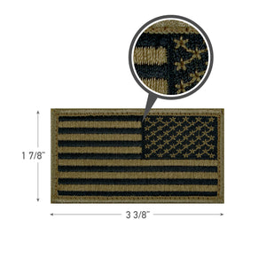 Black & Khaki Reverse American Flag Hook & Loop Patch