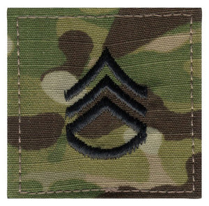 U.S. ARMY E-6 STAFF SERGEANT OCP REGULATION RANK PATCH HOOK & LOOP USA MADE
