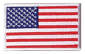 RWB W/ White Border American Flag Iron On/Sew Patch