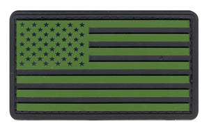 PVC OD Green & Black American Flag Hook & Loop Patch