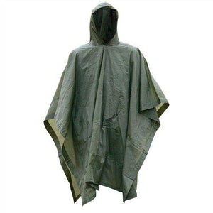 U.S. GI OD Green Wet Weather Poncho USA MADE USED