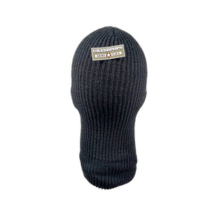 Black Knitted 100% Acrylic 3-Hole Ski Mask Balaclava USA MADE