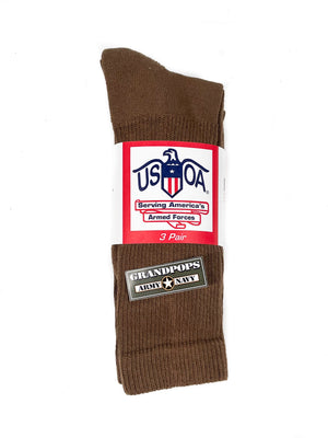 Coyote Brown USAO Anti-Microbial Socks 3Pair Made in USA