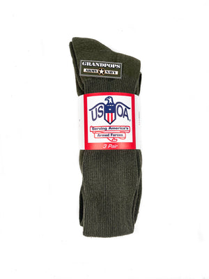 OD Green USAO Anti-Microbial Socks 3 Pair Made in USA