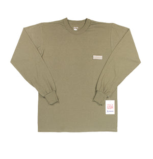 AR 670-1 Soffe Military Long Sleeve Shirt Lightweight 50/50 NyCo Crew Neck Tan 499
