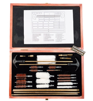 Universal 50 Piece Firearm Cleaning Kit W/ Wooden Storage Case