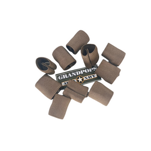 Coyote Brown 10pc Elastic 1" Gear Tie/ Strap Band USA MADE