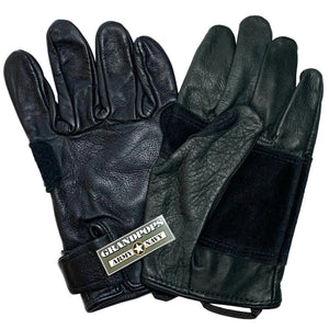 U.S. Army Black Water Repellent Light Duty Utility Gloves with a Grandpops Army Navy logo.