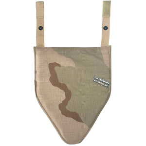 U.S. Military DCU 3-Color Desert Camo Nylon Groin Protector OTV Interceptor Body Armor with a Grandpops Army Navy logo.