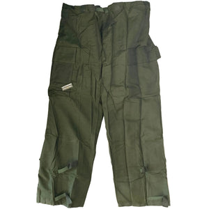 U.S. Military OD Green Chemical Warfare Protective Trousers with a Grandpops Army Navy logo.