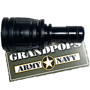 U.S. Military M40 Gas Mask Type M CamelBak Hydration Bladder Adaptor with a Grandpops Army Navy logo.