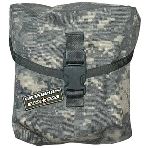 U.S. Military ACU UCP Digital Camo MOLLE II 200 Rd SAW Gunner Pouch with a Grandpops Army Navy logo.