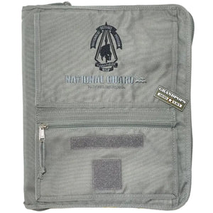 U.S. Army National Guard ACU Foliage Green Camo RSP Paperwork Organizer W/ Handbook with a Grandpops Army Navy logo.