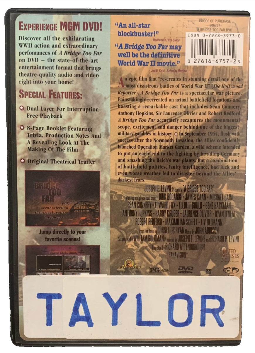 A Bridge Too Far DVD – GRANDPOPSARMYNAVY