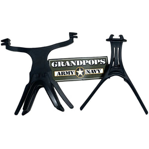 U.S. Military ESS/Oakley Eyewear Series U-Rx Prescription Insert Adapters with a Grandpops Army Navy logo.
