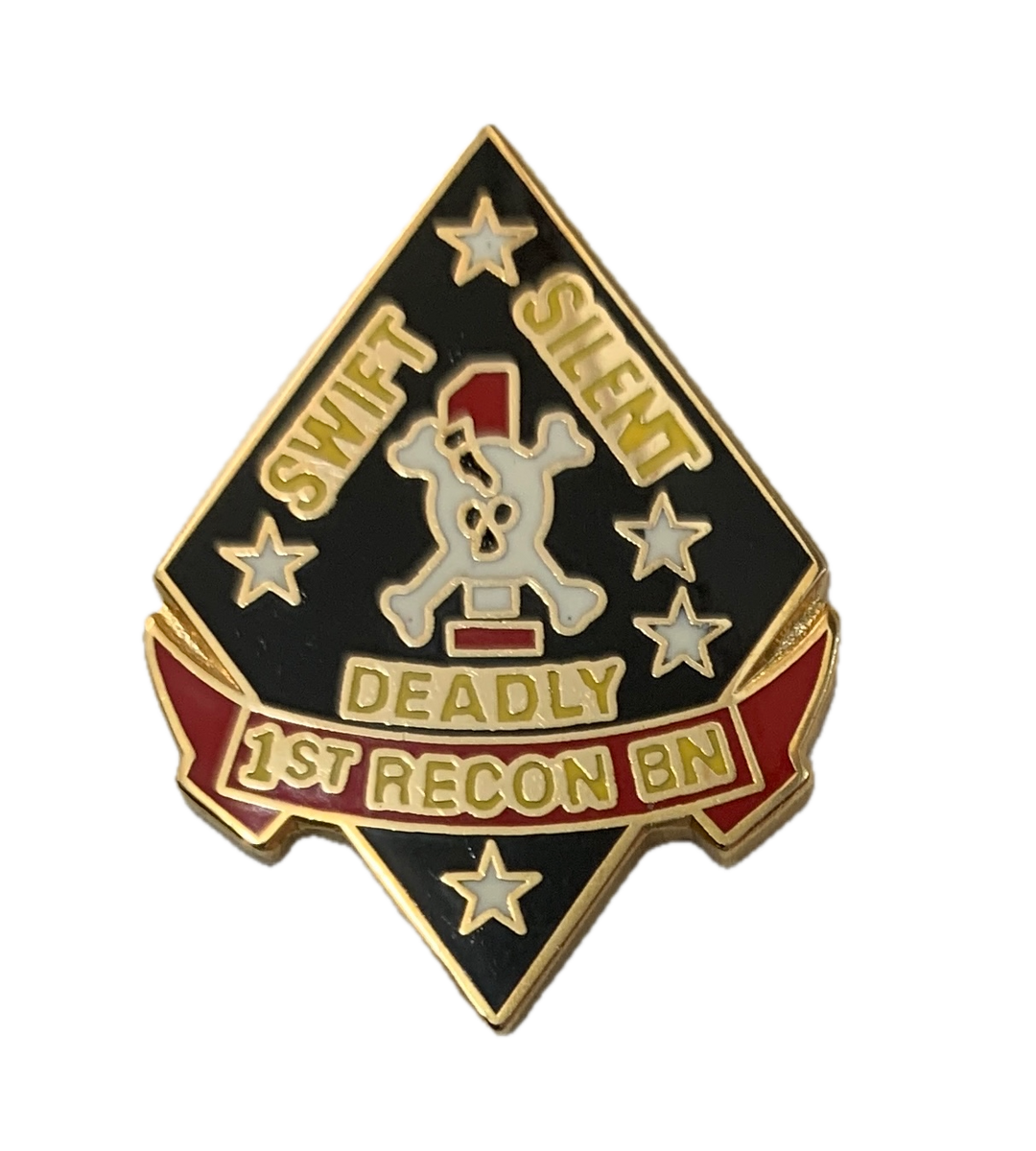 USMC 1st Recon Battalion Silver/Black Pin – GRANDPOPSARMYNAVY