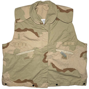 U.S. Military DCU Tri-Color Desert Camo PASGT Vest Cover with a Grandpops Army Navy logo.