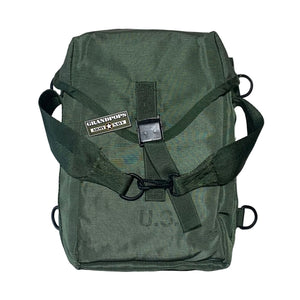 U.S. Military OD Green Nylon ALICE General Purpose Ammo Bag with a Grandpops Army Navy logo.
