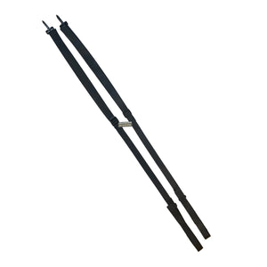 Two U.S. Military EMI Hardened Fluorescent Light Carry / Suspender Straps with a Grandpops Army Navy logo.