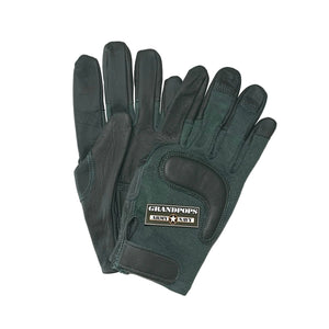 LIKE-NEW U.S. Army Foliage Green ACU Capacitive Type II Army Combat Gloves with a Grandpops Army Navy logo.