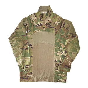 NEW CONDITION U.S. Army OCP Scorpion Type II Flame Resistant Combat Shirt with a Grandpops Army Navy logo.