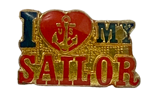Vintage USN I Heart My Sailor Pin