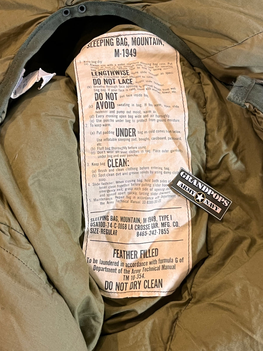 U.S. Military Original M-1949 Mountain Down Sleeping Bag
