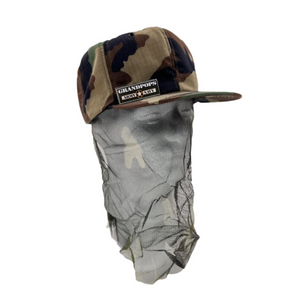 Tactical M81 Woodland Camo Rip-Stop Trucker Snapback Baseball Cap W/ Camo Mesh Face Veil USA MADE