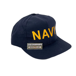 U.S. Navy Blue W/ Gold Letters Trucker Snapback Baseball Cap USA MADE
