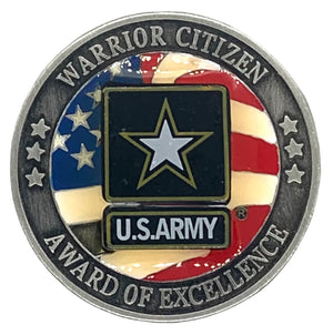U.S. Army Warrior Citizen Award of Excellence Global War on Terrorism Challenge Coin