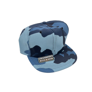 Blue Camo Twill Trucker Snapback Baseball Cap USA MADE