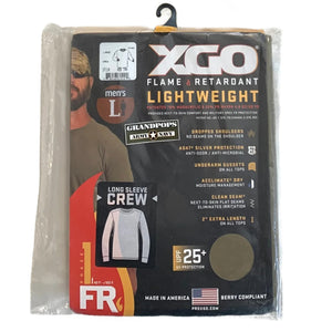 XGO Tan499 FRAC Lightweight Berry Compliant Phase 1 (FR1) Long Sleeve Crew T-Shirt USA MADE