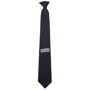 U.S. Army Man's Black Clip-On Poly/Wool Necktie with a Grandpops Army Navy logo.