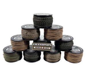 Coyote Brown 3/64" Mirco 100LB Paracord 100ft Made In USA