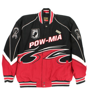 POW-MIA Black & Red Varsity NASCAR Style Jacket
