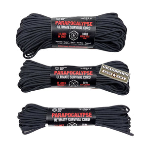 Black 625LB Parapocalypse Ultimate Survival Paracord Made In USA