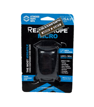 Black Micro Paracord 125Ft Ready Rope™  Survival Storage Kit Made In USA