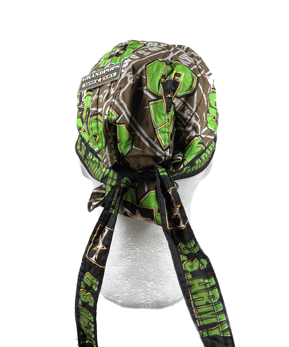 Black Army Star Insignia 100% Cotton Durag Head Wrap W