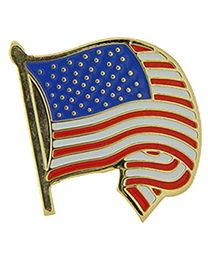 American Wavy/Curled Flag Pin
