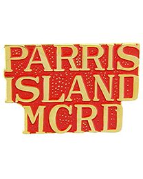 USMC Parris Island MCRD Gold/Red Pin