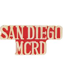 USMC San Diego MCRD Gold/Red Pin