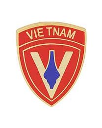 USMC 5th Marine Division Vietnam Gold/Red Pin