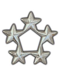 Army General 5 Star Silver Rank Pin