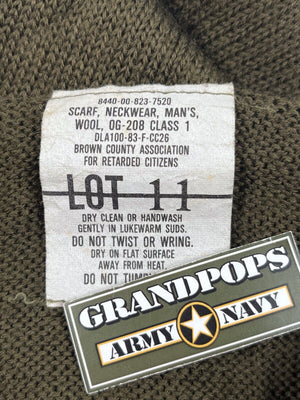 U.S. Military Original Wool OG208 Class 1 Neckwear Mens Scarf Made In USA
