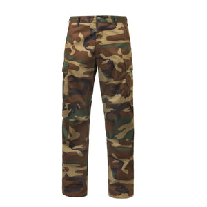 Woodland Camo Relaxed Fit Zipper Fly Twill Tactical BDU Pants