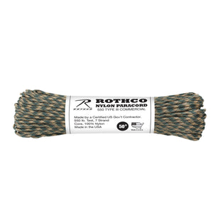M81 Woodland Camo 550lb Type III Nylon Paracord