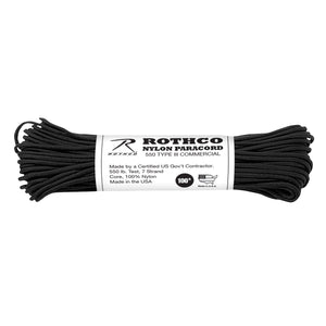 Black Nylon Paracord Type III 550 LB